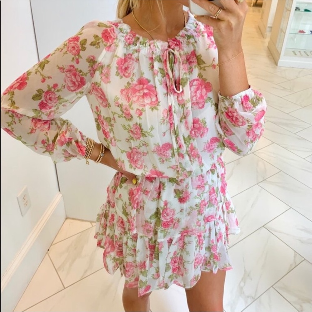LoveShackFancy Popover Dress in Blushing Rose